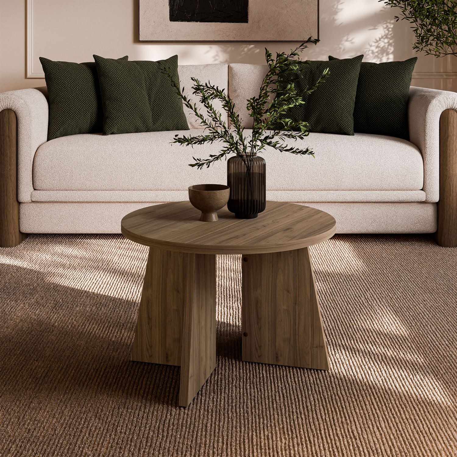 Okrągły stolik kawowy MOCHA 58cm Orzech Royal
