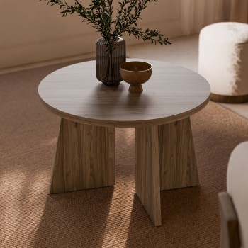 Okrągły stolik kawowy MOCHA 58cm Orzech Royal