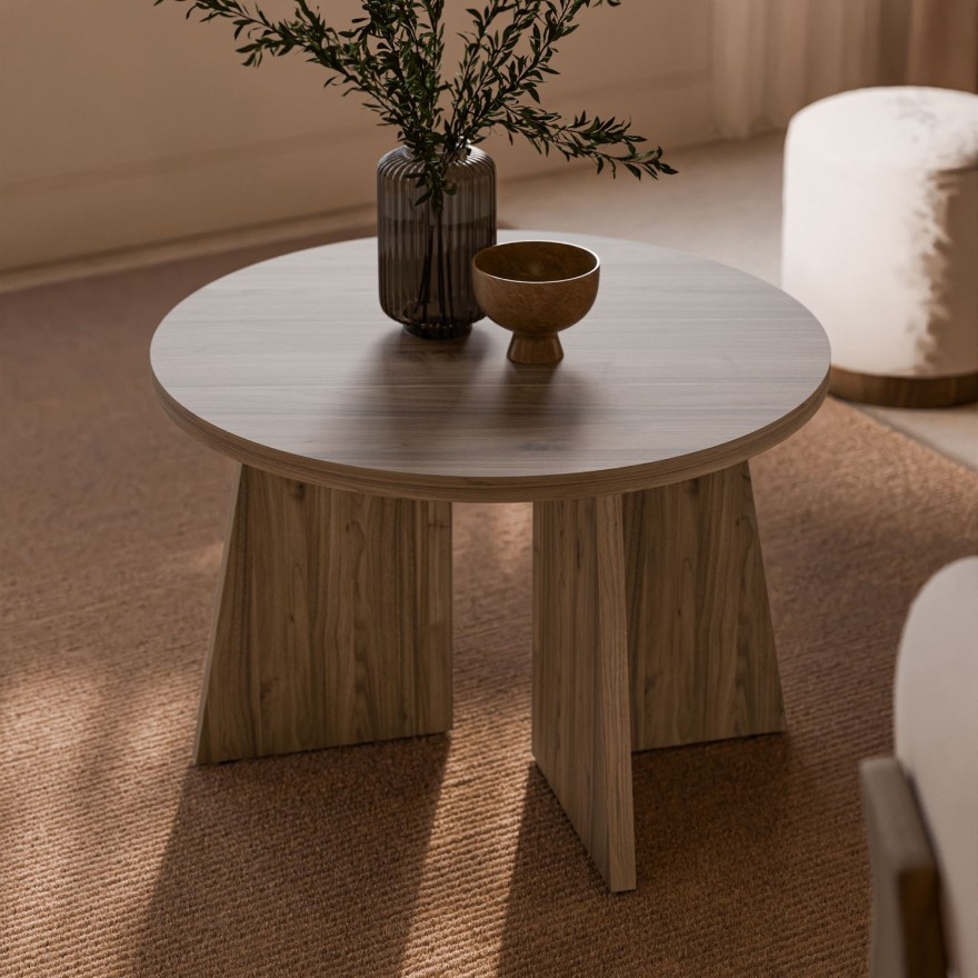 Okrągły stolik kawowy MOCHA 58cm Orzech Royal