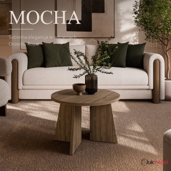 Okrągły stolik kawowy MOCHA 58cm Orzech Royal