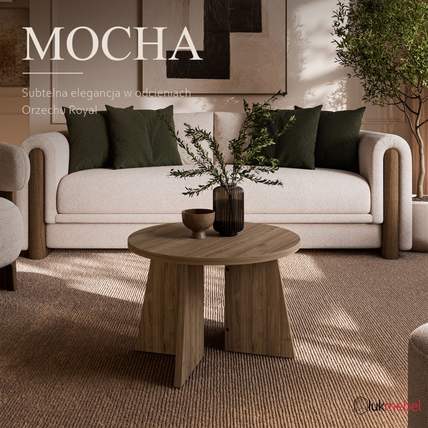 Okrągły stolik kawowy MOCHA 58cm Orzech Royal