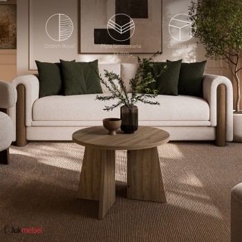 Okrągły stolik kawowy MOCHA 58cm Orzech Royal