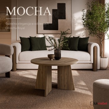 Okrągły stolik kawowy MOCHA 75 cm Orzech Royal