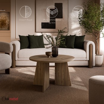 Okrągły stolik kawowy MOCHA 75 cm Orzech Royal