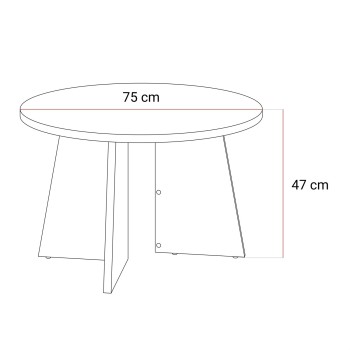Okrągły stolik kawowy MOCHA 75 cm Orzech Royal