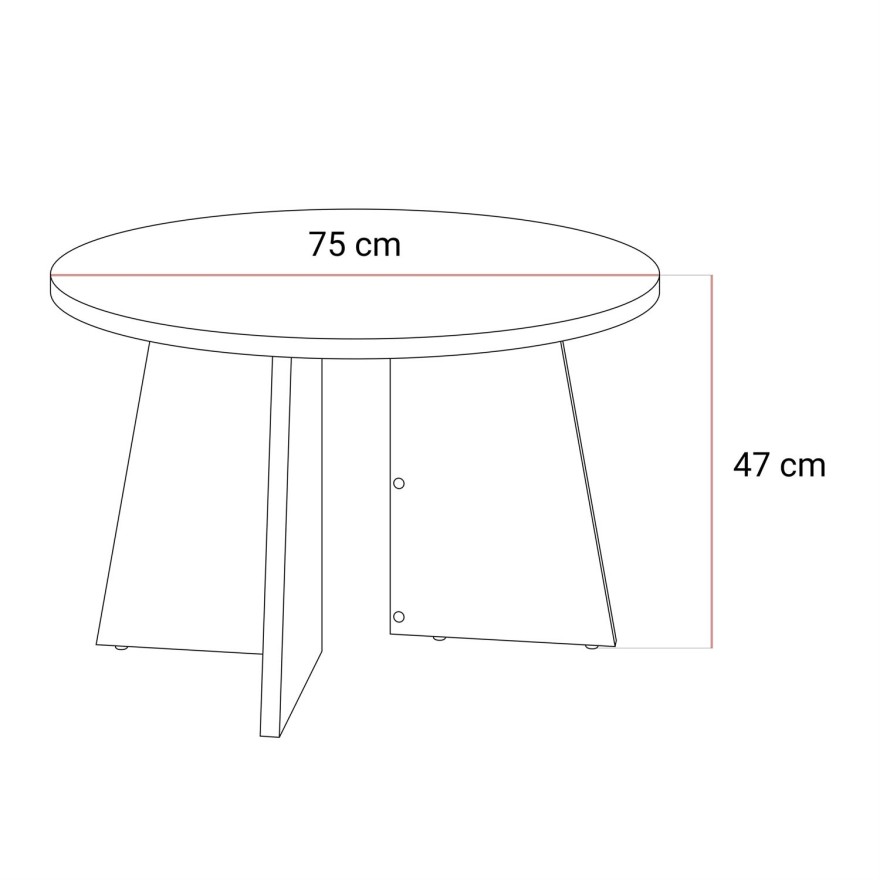 Okrągły stolik kawowy MOCHA 75 cm Orzech Royal