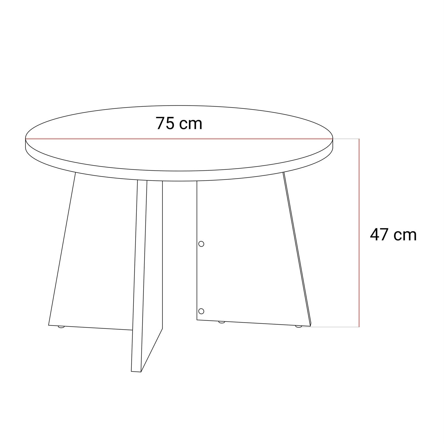 Okrągły stolik kawowy MOCHA 75 cm Orzech Royal