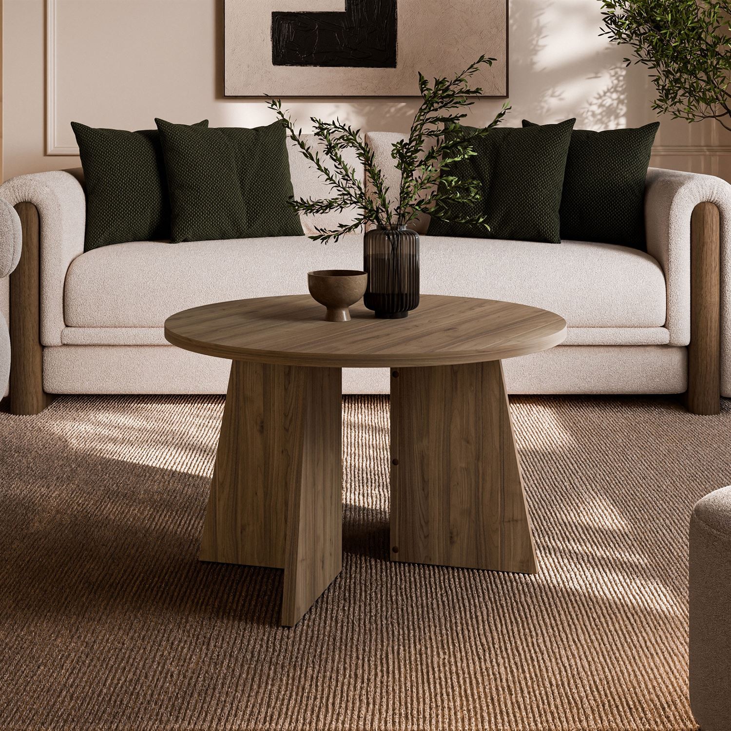 Okrągły stolik kawowy MOCHA 75 cm Orzech Royal
