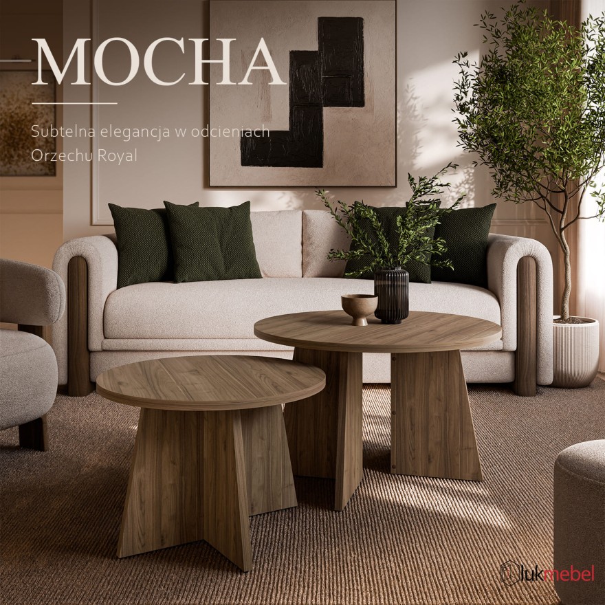 Zestaw stolików kawowych MOCHA 2w1 Orzech Royal