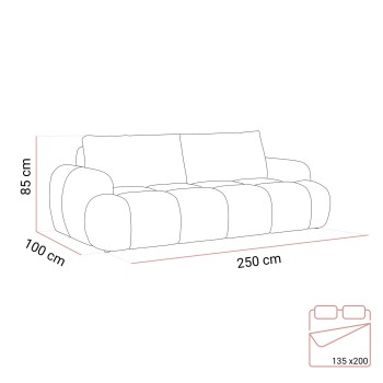 Sofa CORAL z funkcją spania i pojemnikiem na pościel