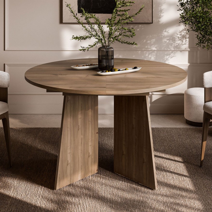Okrągły stół rozkładany MOCHA 120 - 160 cm do jadalni