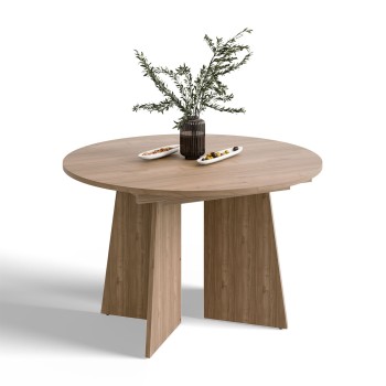 Okrągły stół rozkładany MOCHA 120 - 160 cm do jadalni