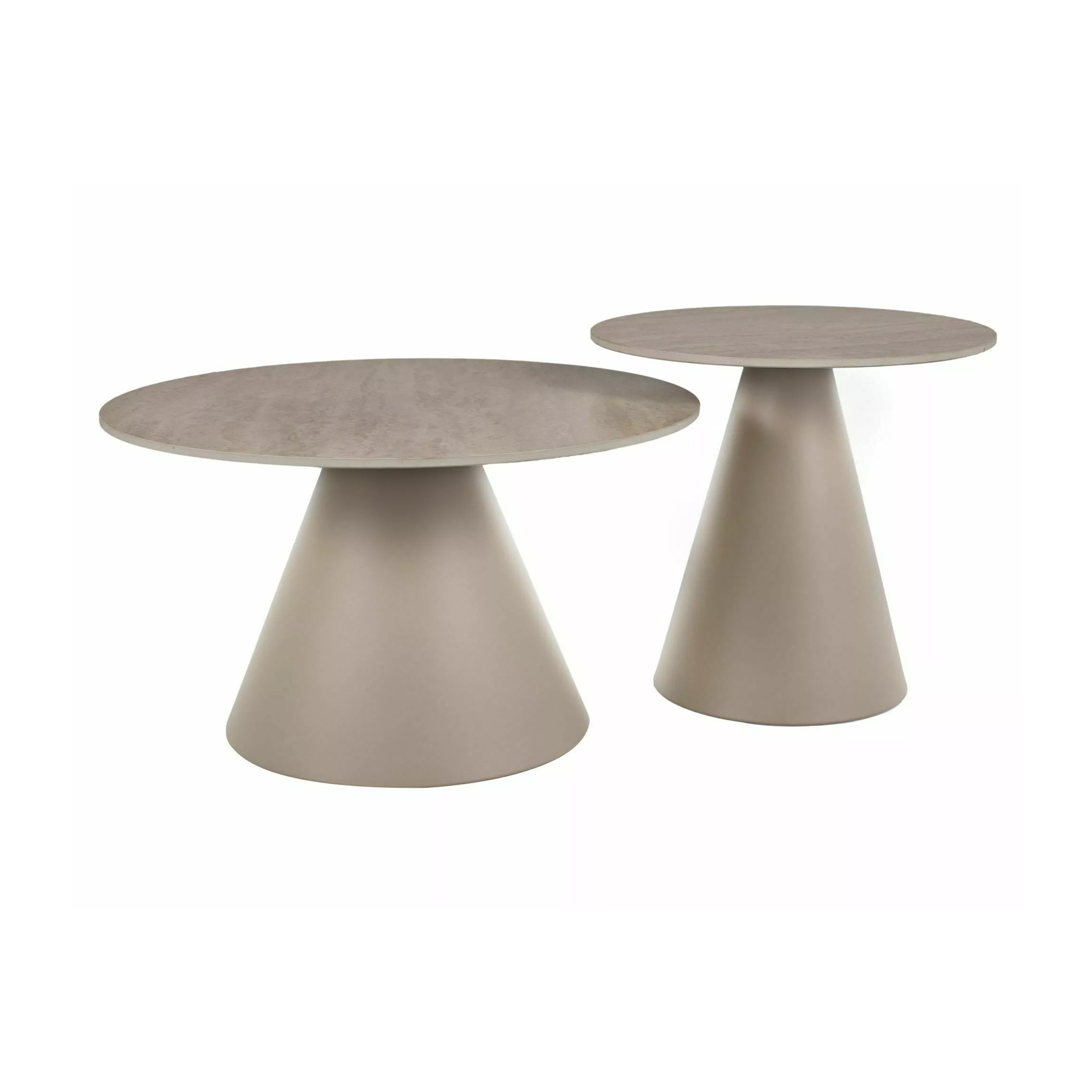 Stolik kawowy 2w1 FRAPPE z ceramicznym blatem w dekorze trawertynu