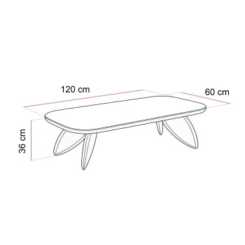 Stolik kawowy ELARA 120 cm z zaokrąglonym blatem w połysku