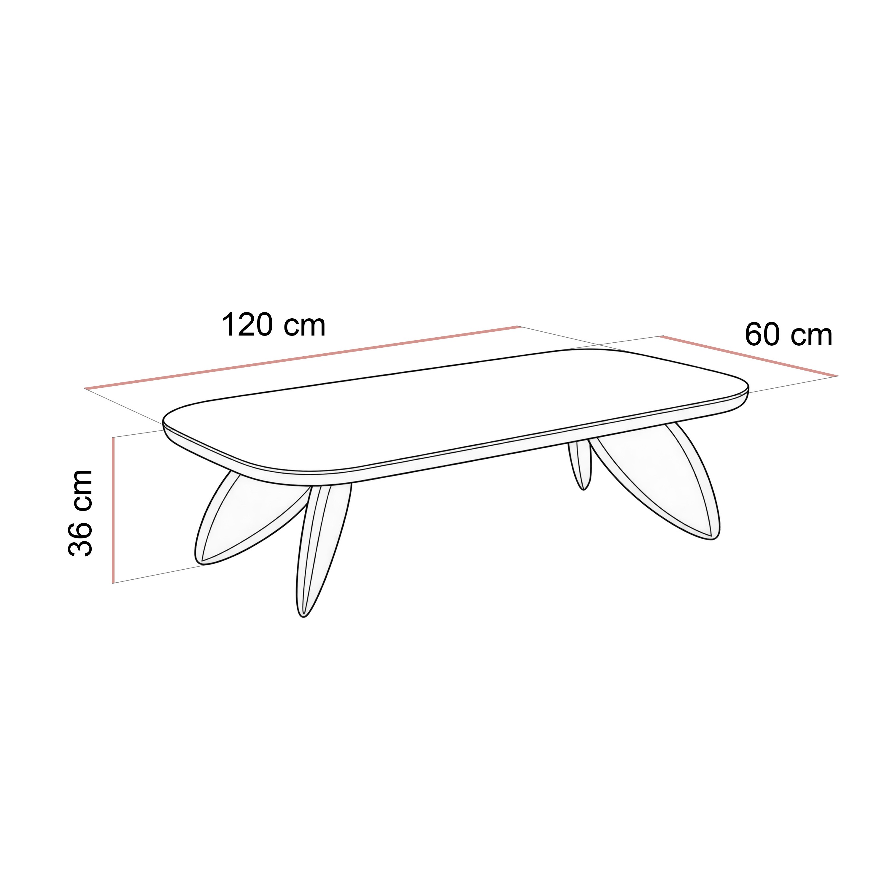 Stolik kawowy ELARA 120 cm z zaokrąglonym blatem w połysku