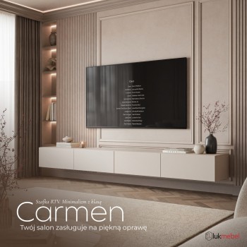 Podwieszana szafka RTV CARMEN kaszmir MAT 250 cm