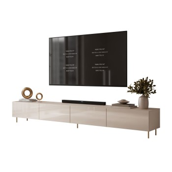 Szafka RTV CARMEN 250 cm kaszmir na nóżkach