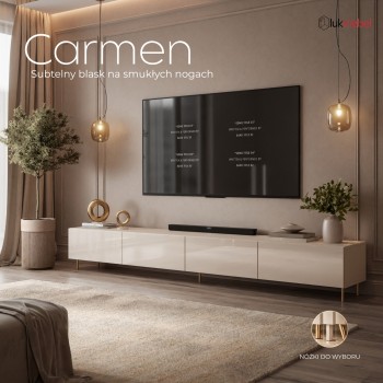 Szafka RTV CARMEN 250 cm kaszmir na nóżkach