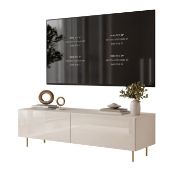 Szafka RTV CARMEN 125 cm kaszmir na nóżkach