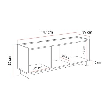 Szafka RTV YUKI 147 cm dąb karmelowy 3D w stylu japandi