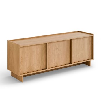 Szafka RTV YUKI 147 cm dąb karmelowy 3D w stylu japandi