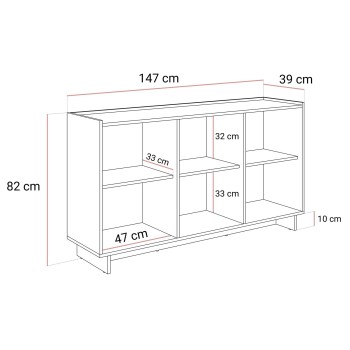 Komoda YUKI 147 cm dąb karmelowy 3D w stylu japandi