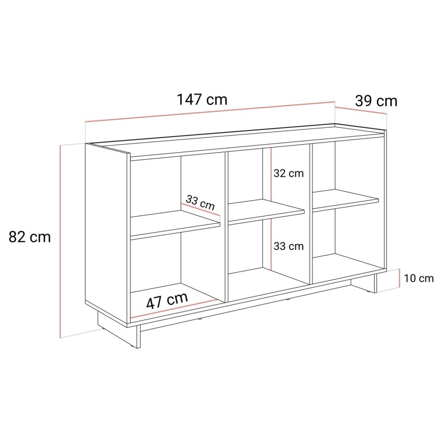 Komoda YUKI 147 cm dąb karmelowy 3D w stylu japandi