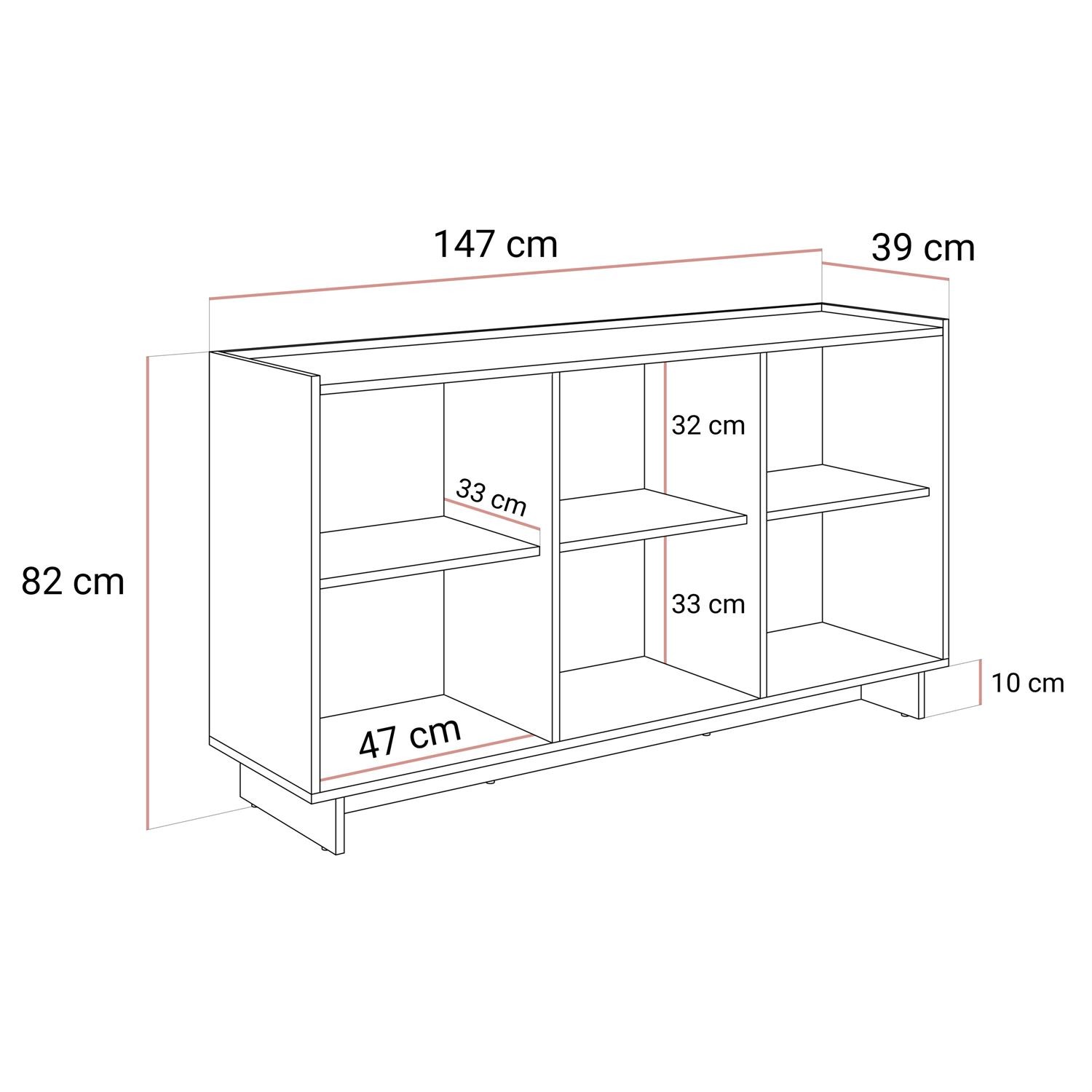 Komoda YUKI 147 cm dąb karmelowy 3D w stylu japandi