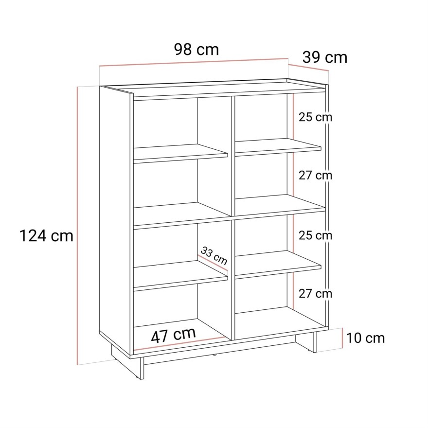 Komoda YUKI 97 cm dąb karmelowy 4D w stylu japandi