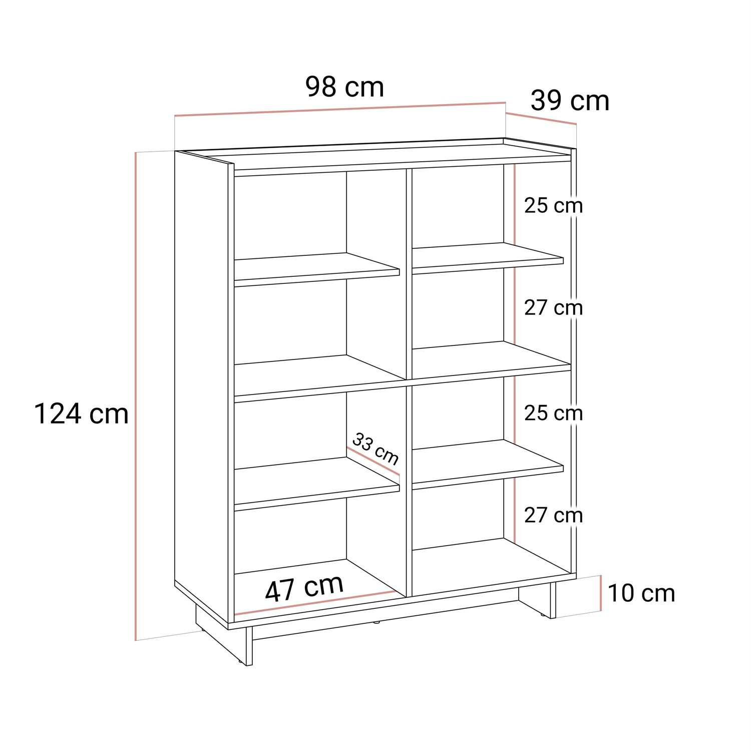 Komoda YUKI 98 cm dąb karmelowy 4D w stylu japandi