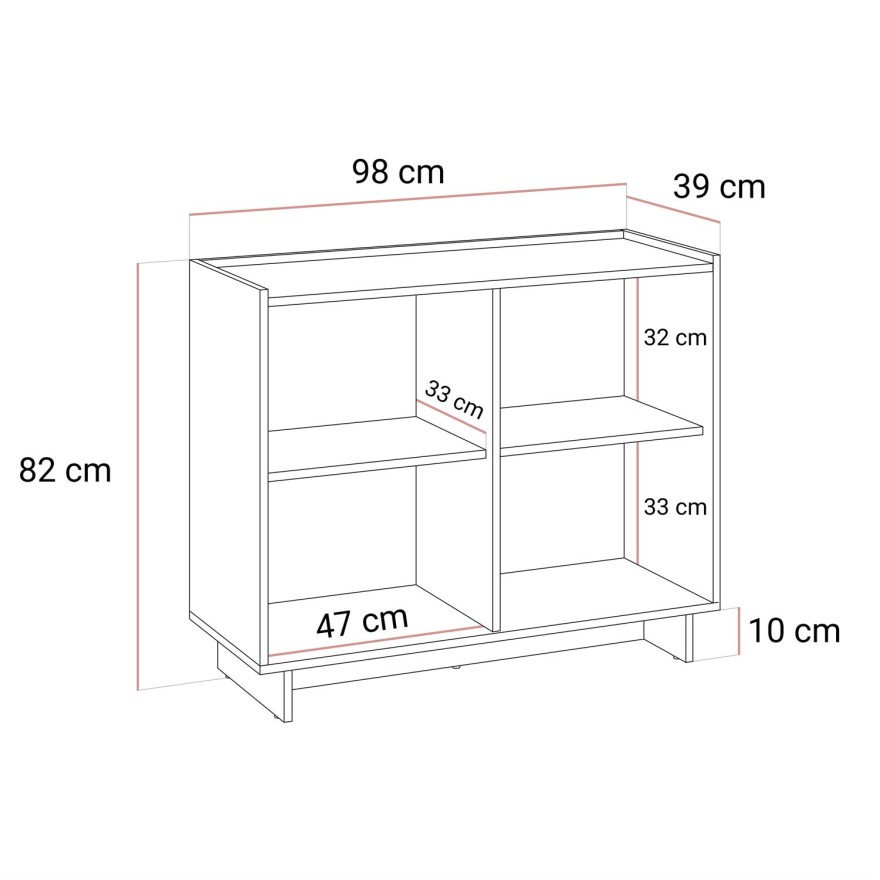 Komoda YUKI 98 cm dąb karmelowy 2D w stylu japandi