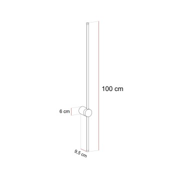 Kinkiet ścienny LED GET LIGHT 100 cm – złoto szczotkowane