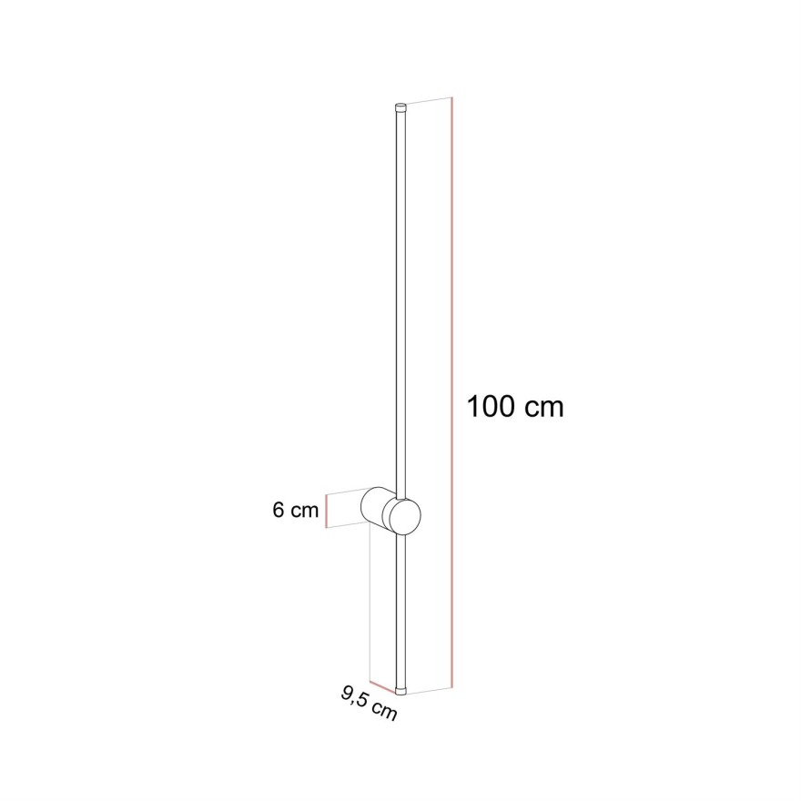 Kinkiet ścienny LED GET LIGHT 100 cm – złoto szczotkowane