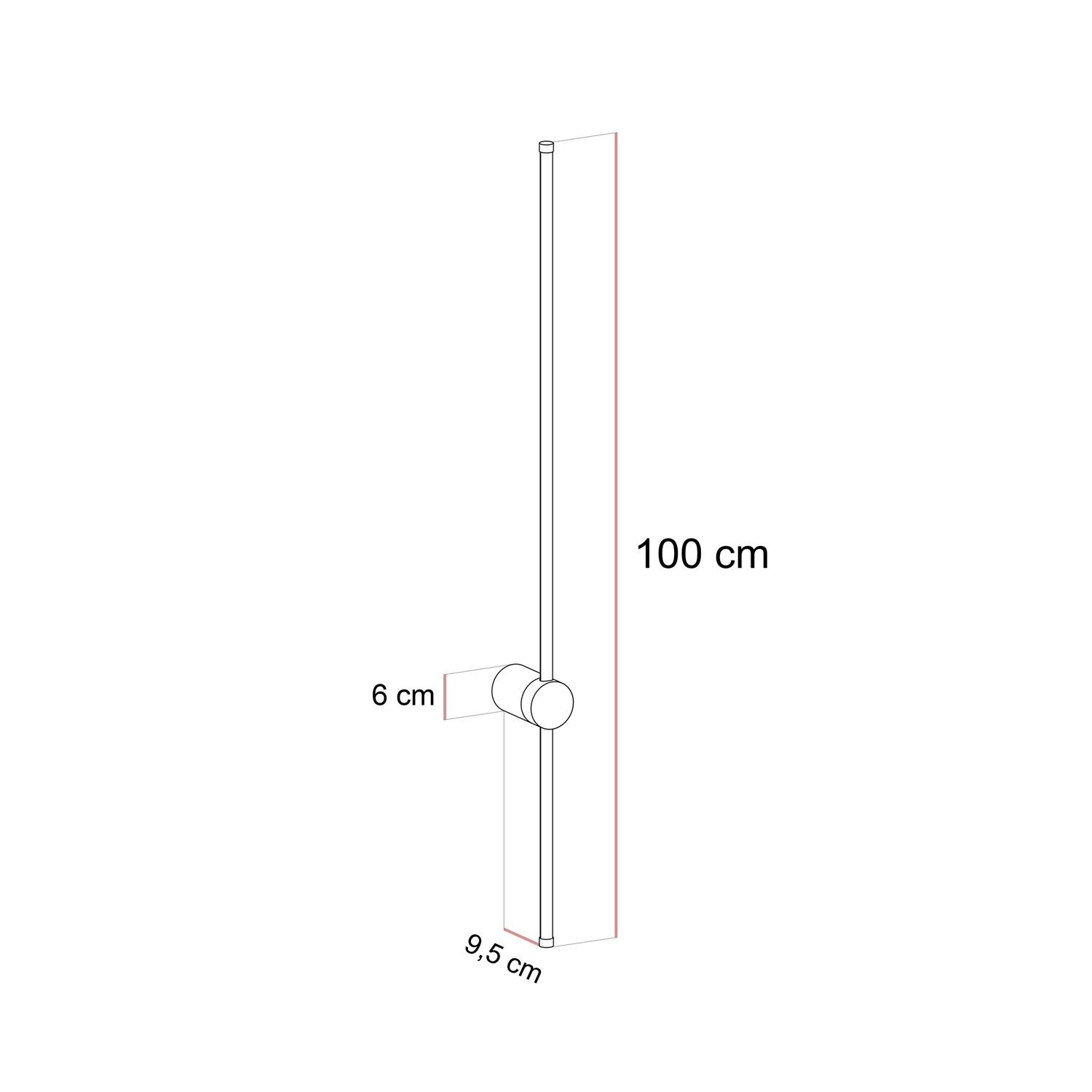 Kinkiet ścienny LED GET LIGHT 100 cm – złoto szczotkowane