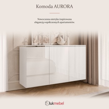 Komoda trzydrzwiowa AURORA SILVER 3D