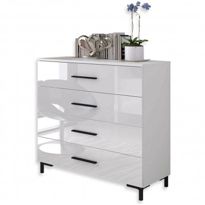 Komoda LINA czarne uchwyty nóżki LED Komoda LINA czarne uchwyty nóżki LED