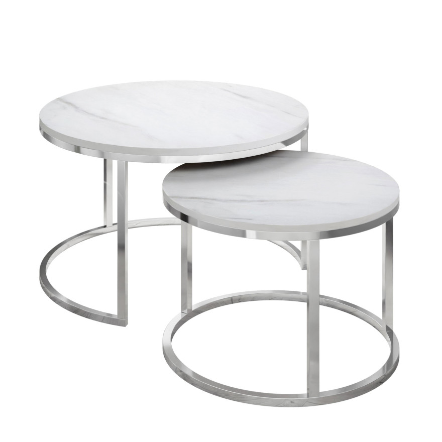 Okrągła ława 2w1 CIRI CHROM LEVANTO