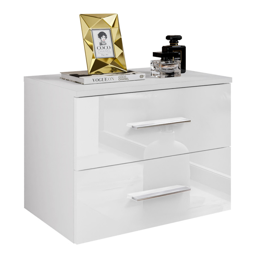 Stolik nocny LINA II - podwieszany + LED wysoki połysk