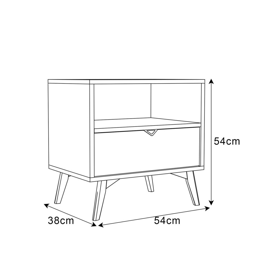 Stolik nocny ALOE jodełka scandi Stolik nocny ALOE jodełka scandi