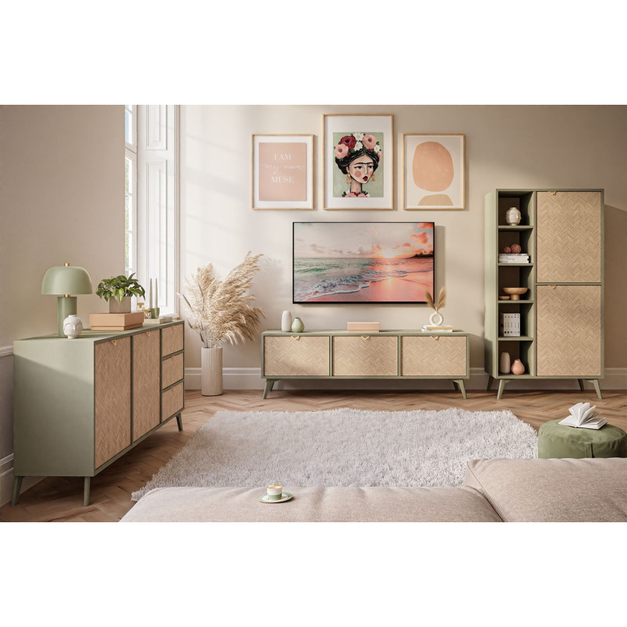 Szafka RTV ALOE jodełka scandi