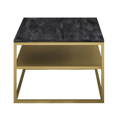 Ława NOVA z półką ciemny beton złoty mat