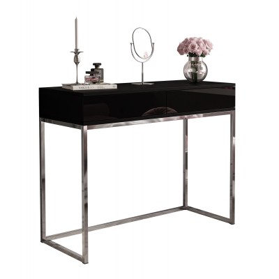 Konsola BLANCO GLAMOUR II na chromowanym stelażu czarny połysk