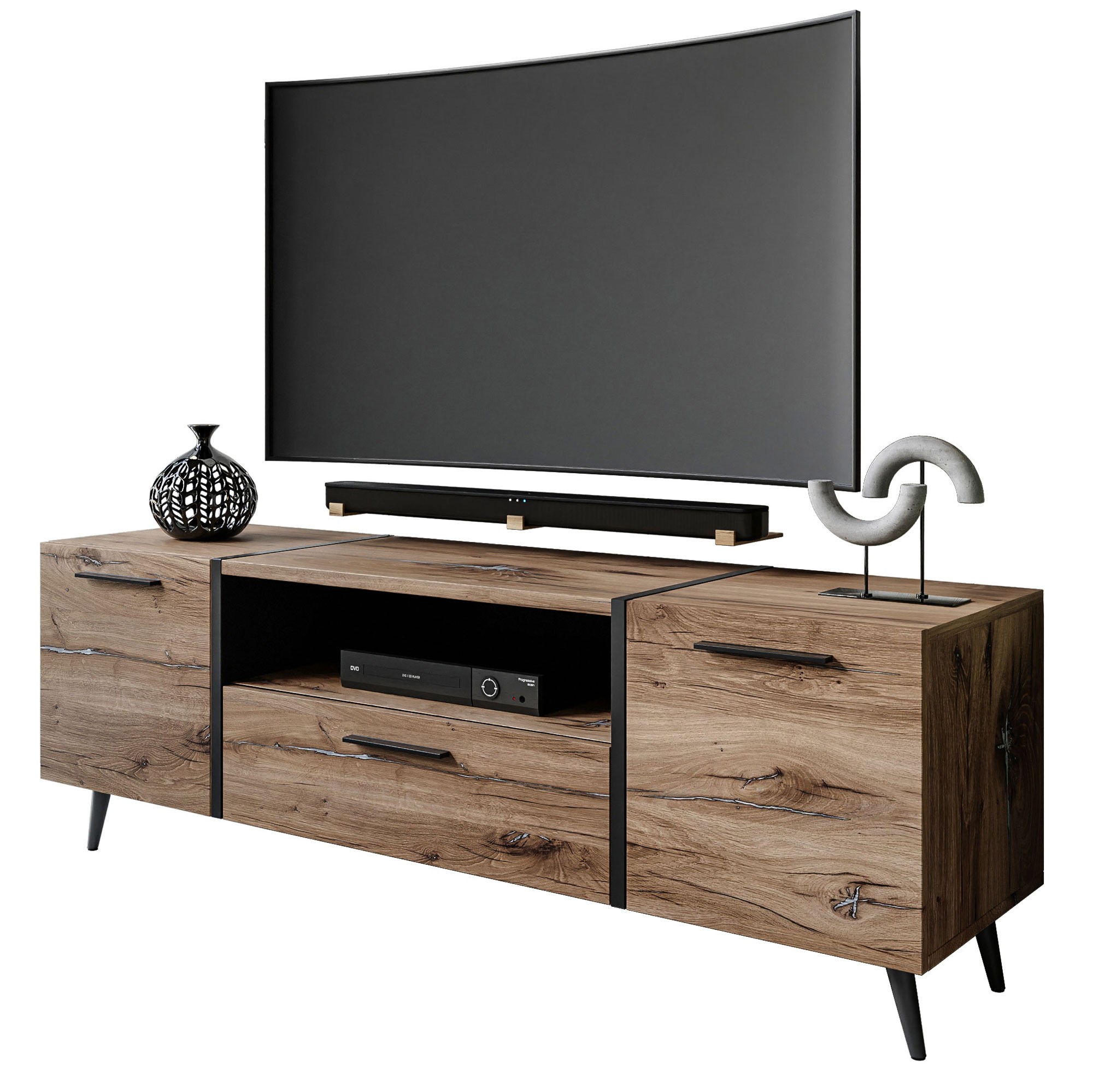 Szafka RTV ONYX LOFT na nóżkach 158 cm