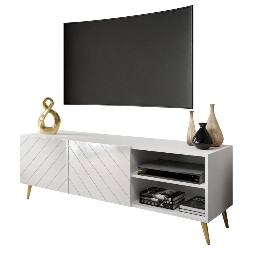 Szafka RTV VIRGINIA biały połysk