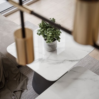 Ława 2w1 CASTELLE biały połysk