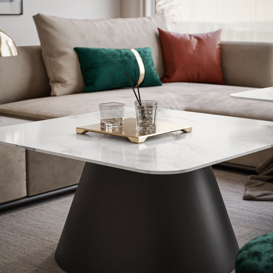 Ława 2w1 CASTELLE biały połysk