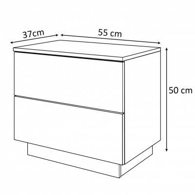 Szafka nocna LINA PUSHOPEN wysoki połysk LED Szafka nocna LINA PUSHOPEN wysoki połysk LED