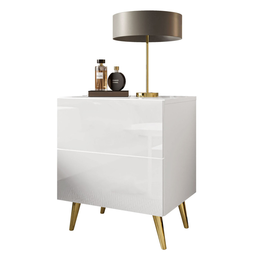 Stolik nocny AURA LUX PUSH OPEN na nóżkach