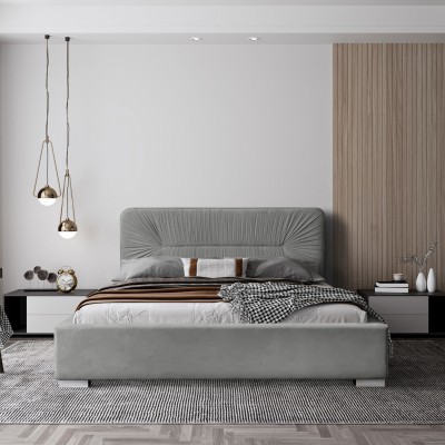 Łóżko tapicerowane GRACE z metalowym stelażem i pojemnikiem