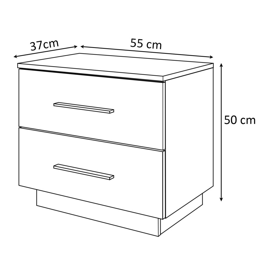Szafka nocna LINA uchwyt chrom